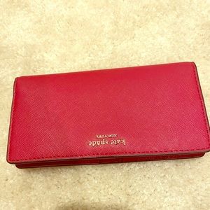 Cameron Slim Bifold Wallet in color red